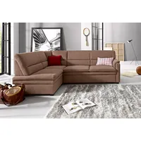 sit&more Ecksofa »Pisa L-Form« mit Federkern, wahlweise mit Bettfunktion braun