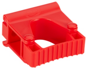 Vikan Griffbandmodul, Hygienische Wandhalterung für ein Gerät, Farbe: Rot