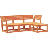 vidaXL 4-tlg. Garten-Lounge-Set Wachsbraun Massivholz Kiefer
