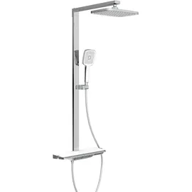 Schütte HAWAII Überkopfbrause-Set, mit Thermostatarmatur, Glasablage, Brausehalter