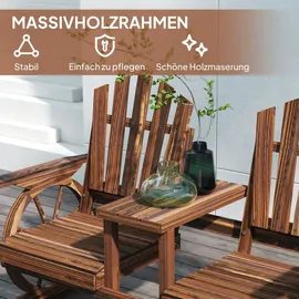 Outsunny Gartenbank 154 x 65 x 102 cm Verkohlt