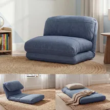MCW Schlafsessel MCW-E68 Stoff/Textil 0 x 0 x 0 cm Hellblau mit Schlaffunktion