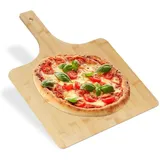 Relaxdays - Pizzaschieber xxl, Bambus, 50x38 cm, eckig, Pizzaschaufel, abgerundete Kanten, mit Griff, Brotschieber, natur