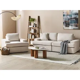 Beliani Sofa Set 4-Sitzer ALLA Stoff Hellbeige