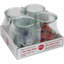 Weck Rundrandglas Tulpe 1,0l 4er Pack
