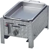 Edelstahl Grill Gasgrill 1 flammig mit Pfanne H: 6 cm 34 x 53 x 27 Partygrill