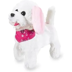 JAMARA 460341 Trixi RC Plüschhund Weiß-Rosa 27MHz