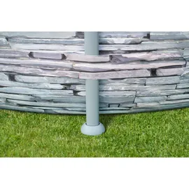 Summer Waves Elite Frame Pool Steinoptik Grau Ø 427 cm