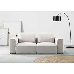 2-Sitzer RAUM.ID "Cushid", weiß, B:218cm H:62cm T:109cm, 100% Polyester, Sofas, Modulsofa, bestehend aus 2 Teilen, Breite 218 cm
