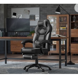 SONGMICS Gaming-Stuhl, Bürostuhl, höhenverstellbar, Home-Office grau