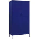 vidaXL Kleiderschrank Marineblau 90x50x180 cm Stahl