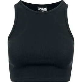URBAN CLASSICS Cropped Rib Top Schwarz M
