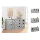 vidaXL Sideboards 3 Stk. Betongrau Holzwerkstoff