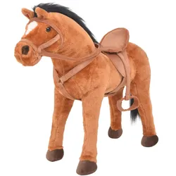 Plüschtier Pferd Stehend Plüsch Braun