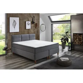 SUN GARDEN Boxspringbett 180 x 200 cm Braun/Grau