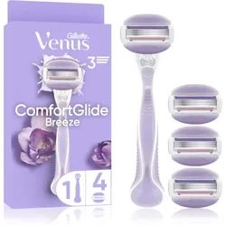 Gillette Venus ComfortGlide Breeze Rasierer + Rasierklingen 4 St.