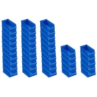 SuperSparSet 40x Blaue Sichtlagerbox 2.0 | HxBxT 7,5x10x17,5cm | 0,8 Liter | Sichtlagerbehälter, Sichtlagerkasten, Sichtlagerkastensortiment, Sortierbehälter