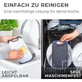 Exitoso Frühstücksbrett Marmor-Optik 6er-Set 15x25cm schwarz & Schwarz