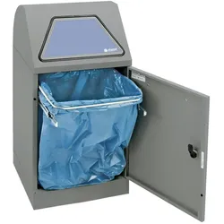 Abfalltrennung Modul-Vario 45, graualu-struktur, ProSlide-System, 45 Liter