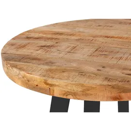 SAM Outillage Esszimmertisch rund 80 cm Mangoholz naturfarben schwarz Adelina