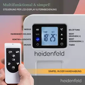 Heidenfeld Konvektorheizung EK100, Standgerät oder Wandmontage, 1000-2300 Watt, Timer, bis 40 m2