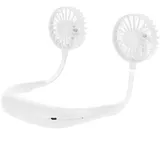 Dpofirs Tragbarer Nackenventilator, Wiederaufladbarer Persönlicher Ventilator, 3-Gang-verstellbarer Wiederaufladbarer -Ventilator, Freihändiger Ventilator für Gaming-Sportarten (Weiß)