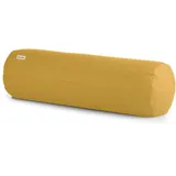 basaho Yoga Bolster Yogarolle | Bio-Baumwolle (OCS-Zertifiziert) | Buchweizenschalen | Abnehmbarer und waschbarer Bezug | Yoga Rolle Yogakissen (Senfgelb)