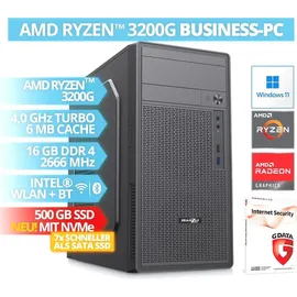 BRAINZAP Desktop-PC AMD Ryzen 3 3200G 3,6 GHz 16 GB RAM 500 GB SSD Windows 11