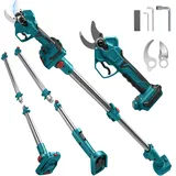 Akku Astschere Elektrische Gartenschere Drahtlose 65mm für Makita 18V Bürstenlosen Motor Elektrisch Astsäge Batterie Schere LCD zum Beschneiden von Bäumen Obstbäumen (65mm 2 IN 1)