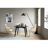 Polsterstuhl STRESSLESS "Laurel", beige (vanilla paloma, chrom glänzend), B:58cm H:92cm T:59cm, Leder PALOMA: PALOMA ist ein durchgefärbtes Semianilin-Möbelleder mit natürlicher Narbung., Stühle, Polsterstuhl, Low Back mit Armlehne, Größe L, mit Beinen aus Stahl in Chrom glänzend