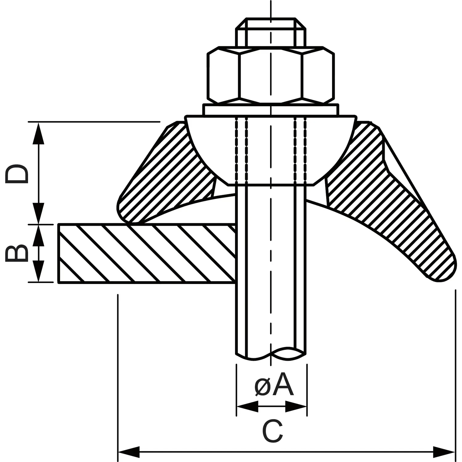 BEAM CLAMP BK1G16 Stahlträgerklemme M16 Sphaeroguss feuerverzinkt