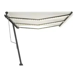 vidaXL Automatische Markise mit LED & Windsensor 600x300 cm Creme