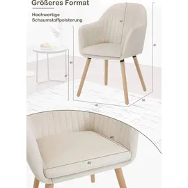 Woltu Esszimmerstuhl Samt Cremeweiß 4er Set