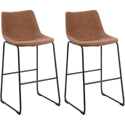 Set mit 2 Barstühlen FRANKS Goldbraun