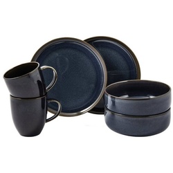 like. by Villeroy & Boch Kombiservice Crafted Denim 6tlg. Premium Porcelain Blau Dunkelblau