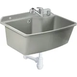 Gospo Ausgussbecken Mit Ausziehbare Armatur, Waschbecken 61 X 44 X 23,5 Cm, Waschtrog Mit Seifenspen