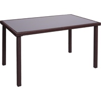 MCW Poly-Rattan Tisch MCW-G19, Gartentisch Balkontisch, 120x75cm braun