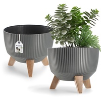 Kadax Blumentopf aus Kunststoff mit drei Einsteckstützen, 29 cm