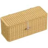 Kabelmanagement Box - Gewebte Heimdekoration Imitations-Rattan Kabelbox | Aufbewahrungskorb Für Router, TV-Kabel, USB-Hub Und Steckdosenleiste