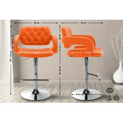 CLP Barhocker Dublin Kunstleder orange/chrom