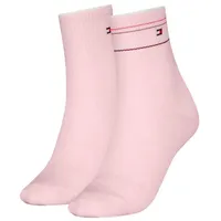 Tommy Hilfiger Socken TH WOMEN SHORT SOCK 2P RIB SHINE (2-Paar) mit feinem Linienakzent rosa 39-42