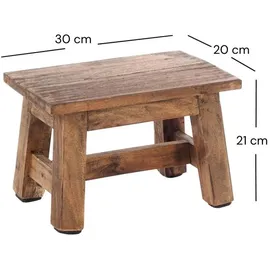 DESIGN DELIGHTS Hocker Monte Holz 30 x 21 x 20 cm Beige
