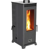 baba's stove Eco Mini Hybridofen Metall Schwarz