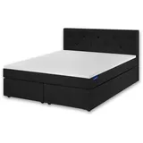 Traumnacht Boxspringbett, mit 7-Zonen Tonnentaschenfederkernmatratzen (H2) und Komfortschaumtopper, leichter Aufbau, produziert nach deutschem Qualitätsstandard, 140 x 200 cm in anthrazit