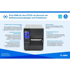 Zebra Technologies Zebra ZT231, 8 Punkte/mm (203dpi), Peeler, LTU, Display, EPL, ZPL, ZPLII, USB, U...