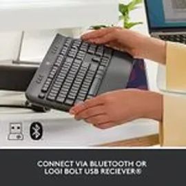 Logitech Signature K650, Volle Größe (100%), Kabellos, Bluetooth, Membran Key Switch, QWERTY, Graphi - Grau