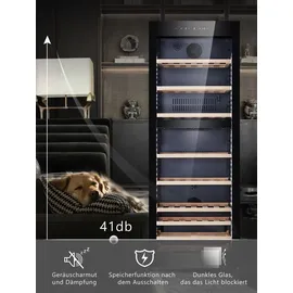 Kalamera Weinkühlschrank Upgrade, 84 Flaschen, 266 Liter, LED-Innenbeleuchtung Streifen, 2 Kühlzonen 5-10°C/10-18°C, KRC-266BFG