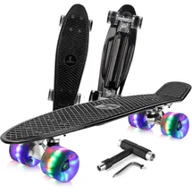 luxuskollektion BELEEV Skateboard 22 Zoll Mini Cruiser LED Leuchtrollen