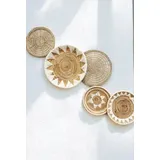 TheNamiCollection Gewebtes Wandkorb-Set – Fünf hängende Körbe aus Seegras | dekorative, Körbe im Boho-Stil, perfekt für trendige, natürliche Wohnkultur | handgefertigt, rund, gewebt, Hängekorbdekor