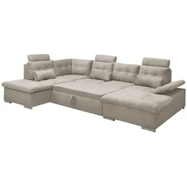 ed exciting design ED Lifestyle Medan U Sofa 3-teilig Holzwerkstoff/Nosag - Braun